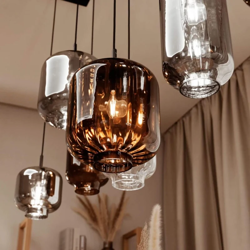 s.luce Velo Glas-Pendelleuchte Aufhängung 150cm Schwarz