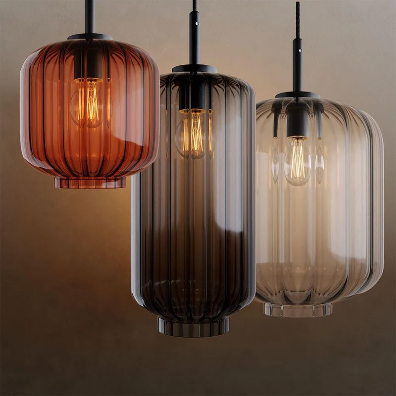 s.luce Velo Glas-Pendelleuchte Aufhängung 150cm Schwarz