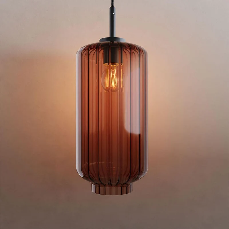 s.luce Velo Glas-Pendelleuchte Aufhängung 150cm Schwarz