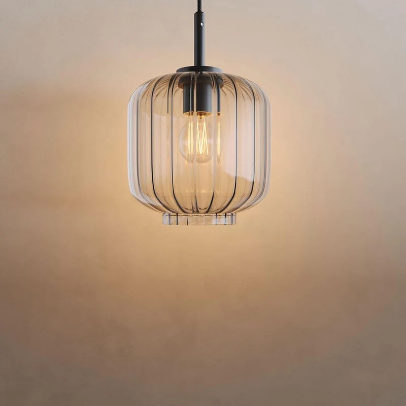 s.luce Velo Glas-Pendelleuchte Aufhängung 150cm Schwarz