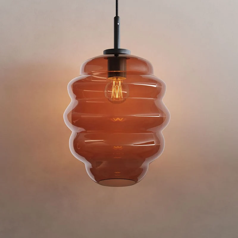 s.luce Echos Glas-Hängelampe Aufhängung 150cm Schwarz
