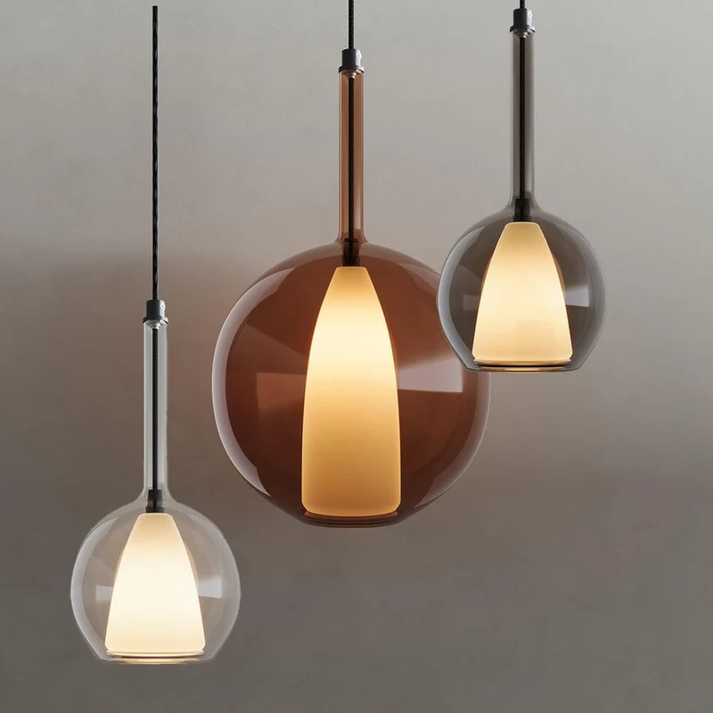 s.luce Belluna Glas Galerie-Pendelleuchte 500cm Textilkabel