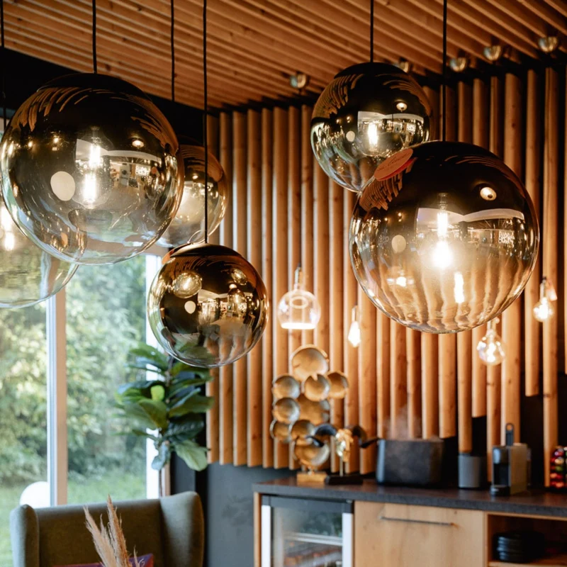 s.luce Orb Glaskugel Hängelampe 150cm Aufhängung Schwarz