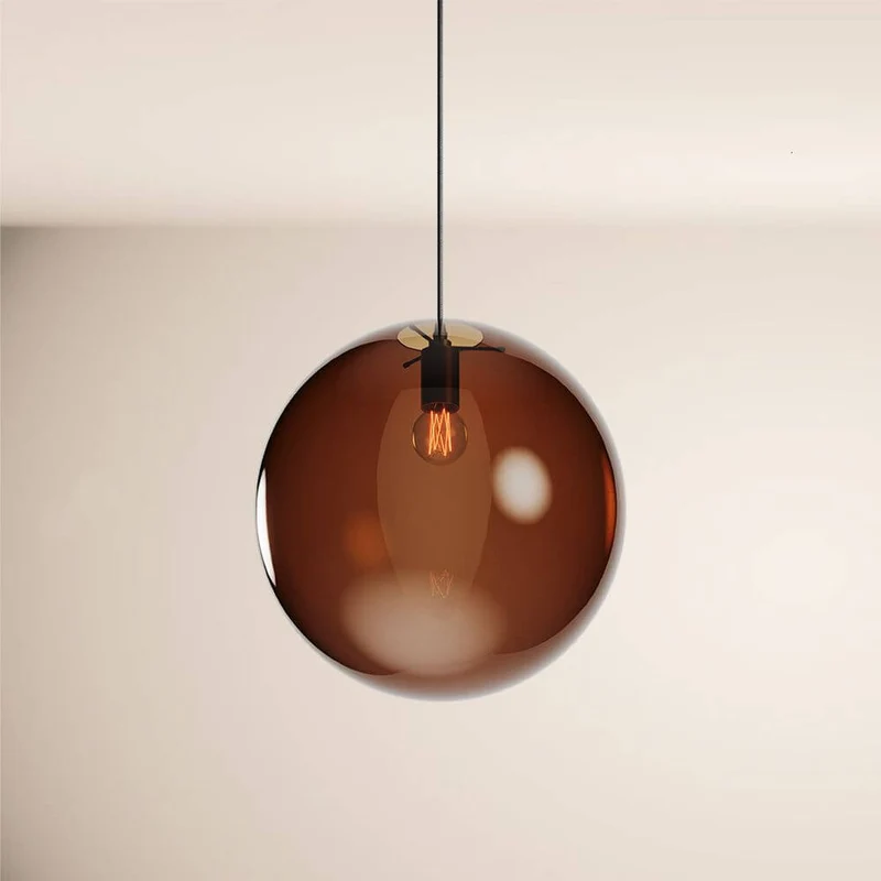s.luce Orb Glaskugel Hängelampe 150cm Aufhängung Schwarz