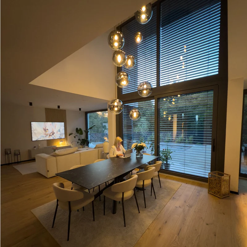 s.luce Orb Glaskugel Galerieleuchte 500cm Aufhängung Schwarz