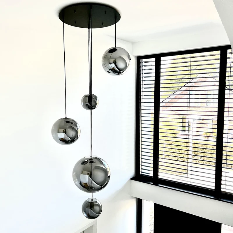 s.luce Orb Glaskugel Galerieleuchte 500cm Aufhängung Schwarz