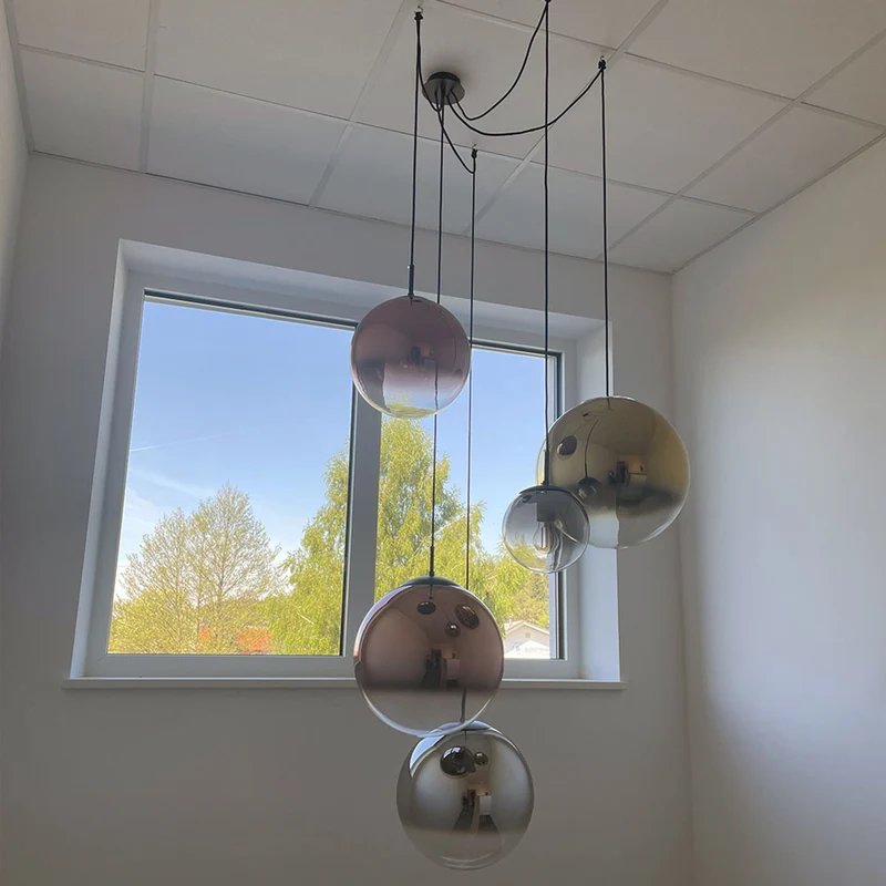 s.luce Orb Glaskugel Galerieleuchte 500cm Aufhängung Schwarz