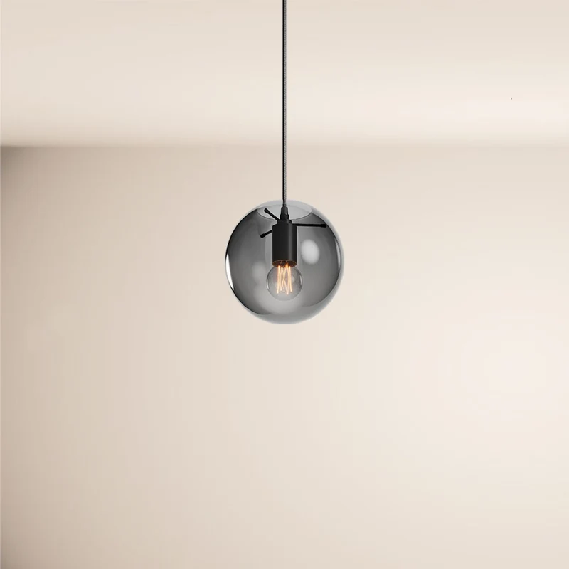 s.luce Orb Glaskugel Galerieleuchte 500cm Aufhängung Schwarz