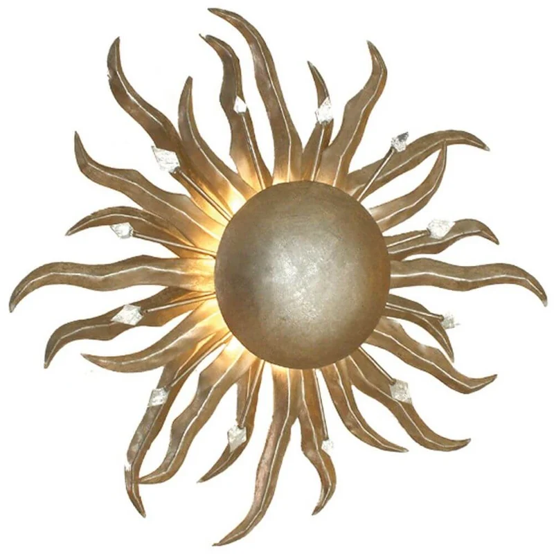 Wandleuchte Sonne Piccola Eisen Silber