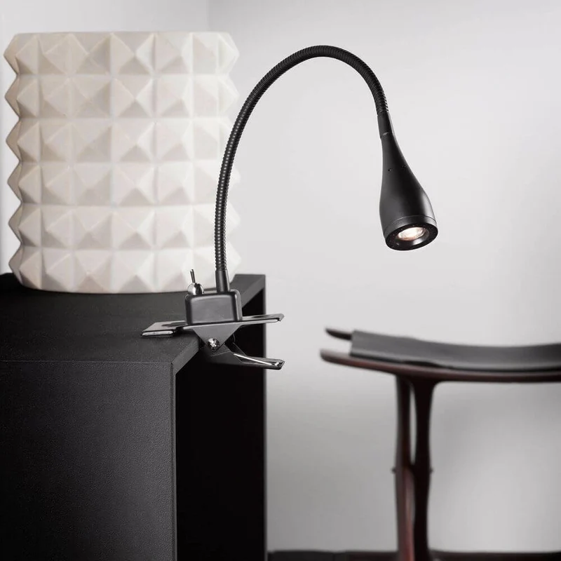 Mento LED Klemmleuchte Schwarz