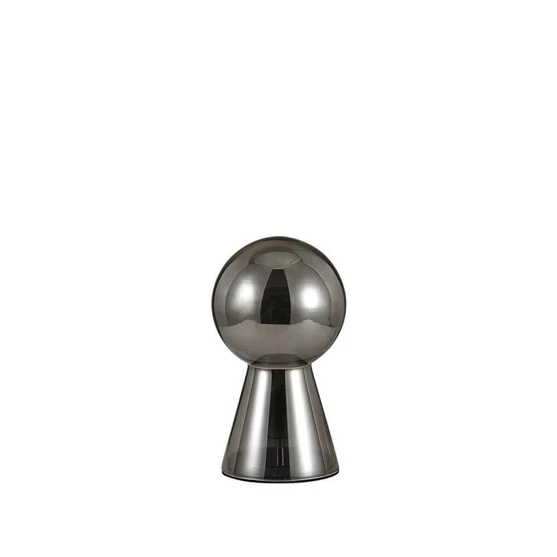 Birillo mundgeblasene Glas Tischleuchte 30cm Rauch