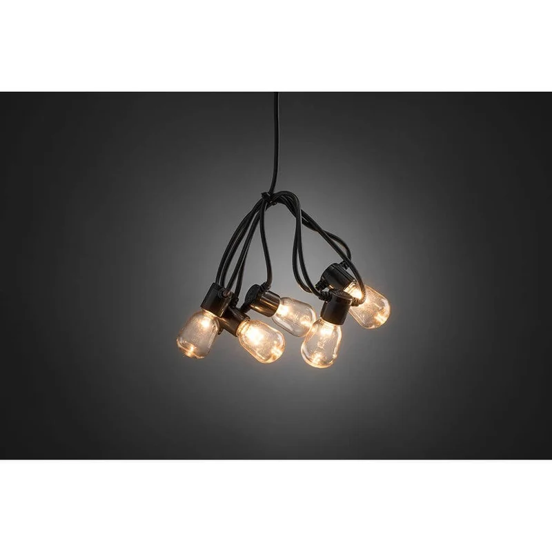 LED Biergartenkette 40er klar 80 bernsteinfarbene Dioden 24V