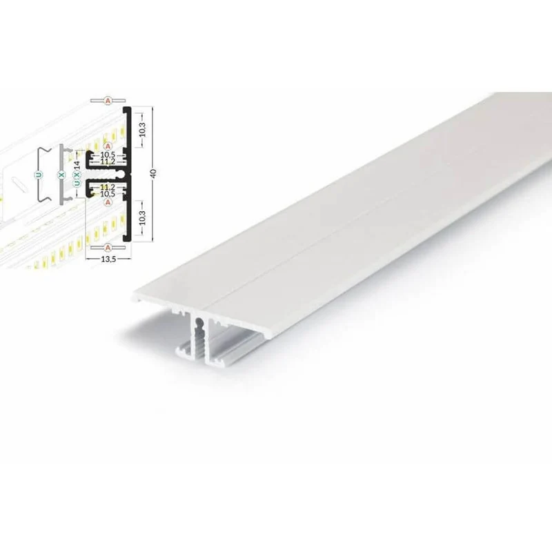 Aufbau-Wandprofil T-Form 200cm Weiß für LED-Strips
