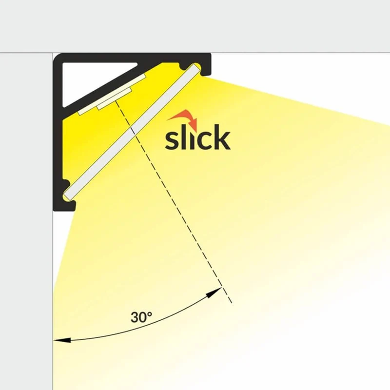 Aufbau-Eckprofil 30° & 60° 200cm Alu-eloxiert ohne Abdeckung