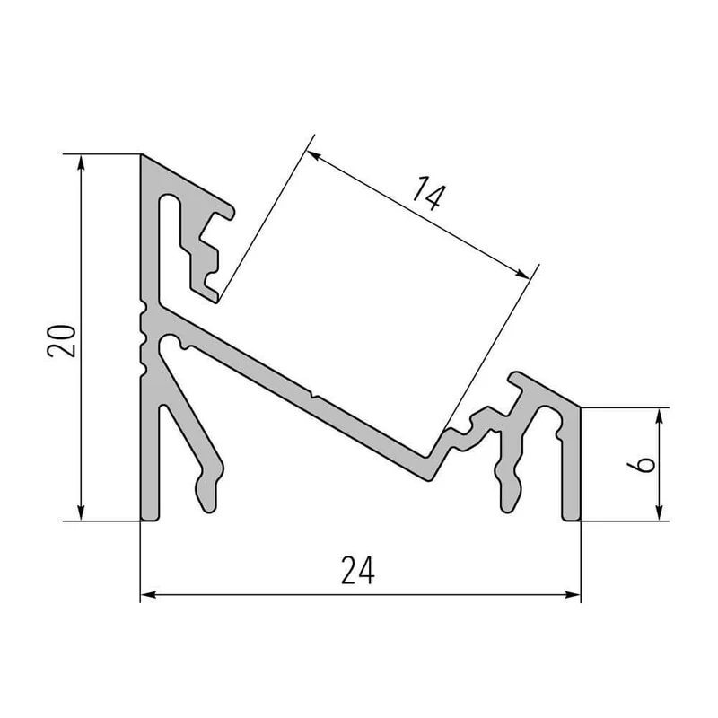 Aufbau-Eckprofil 30° 200cm Alu-eloxiert für LED-Strips