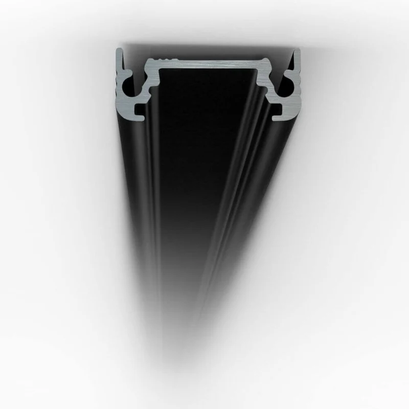 Aufbauprofil flach 200cm Schwarz ohne Abdeckung für LED-Strips