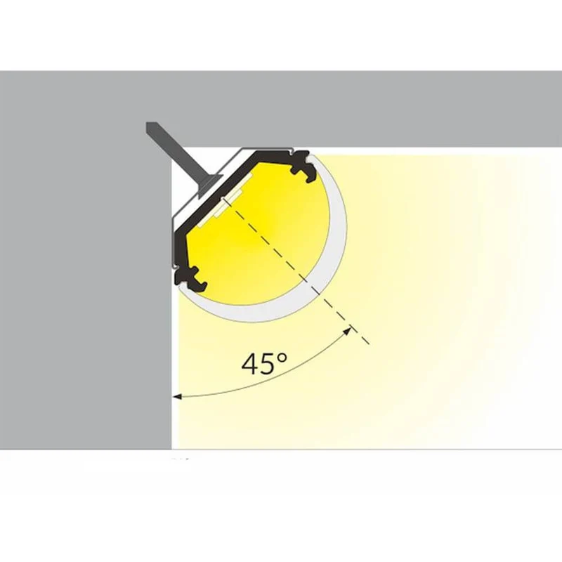 Aufbau-Eckprofil 45° 200cm Alu-eloxiert ohne Abdeckung für LED-Strips