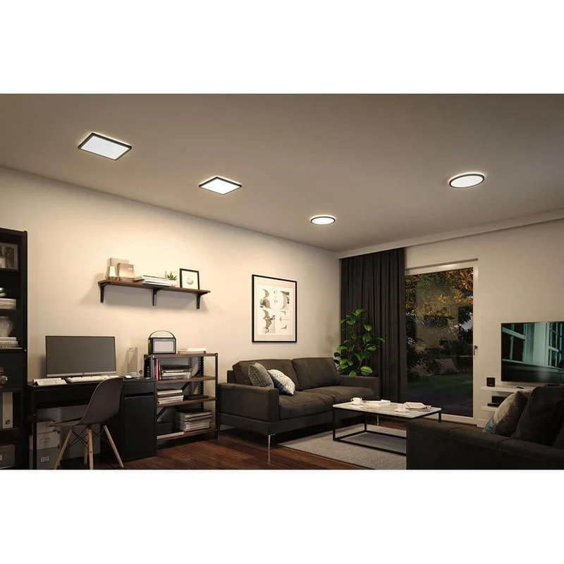 LED Panel Atria Shine Rund Schwarz Ø 19cm