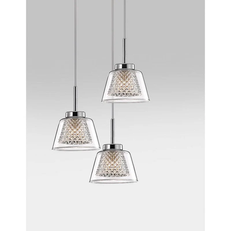 Boccale Pendellampe Glas Klar