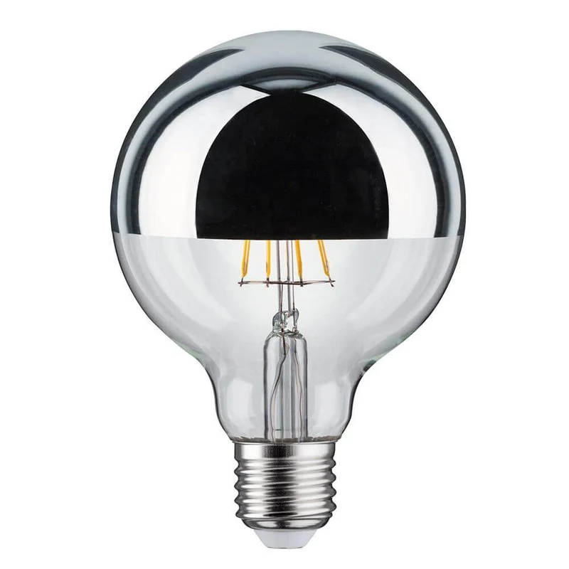E27 4,8W LED Globe 2700K Kopfspiegel Silber