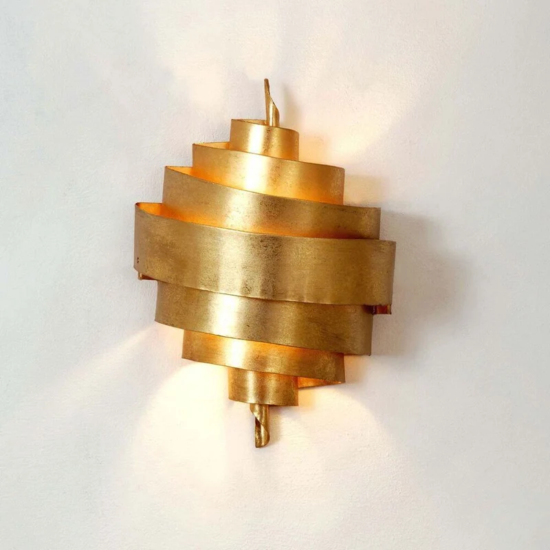 Wandleuchte Banderole Eisen Gold