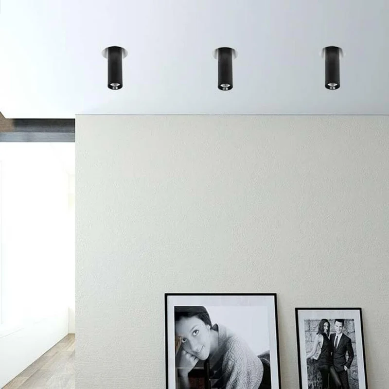 GU10 Einbau-Spot Gypsum Downlight Tube 33cm Schwarz