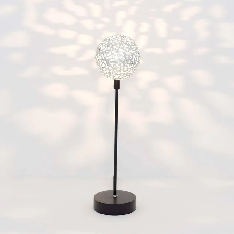 Tischleuchte Sfera Grande Eisen Schwarz-Silber