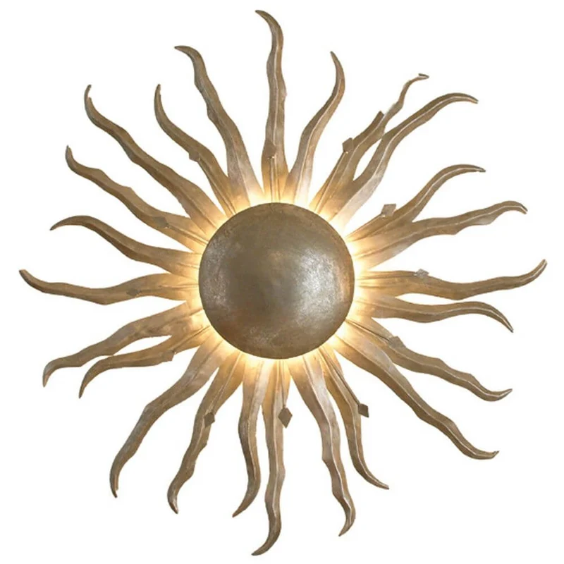 Wandleuchte 2-flammig Sonne Grande Eisen Silber