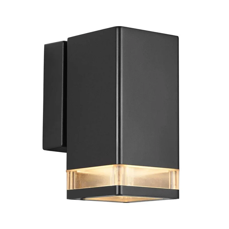 Außen-Wandlampe Elm IP44 Schwarz, Klar