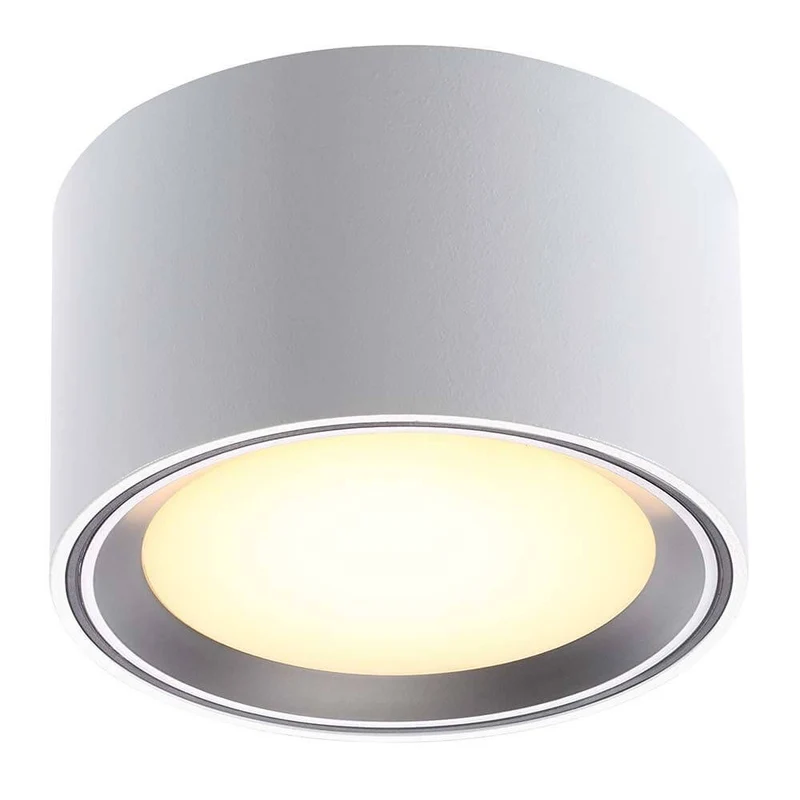 LED Deckenleuchte Fallon Weiß & Gebürsteter Stahl
