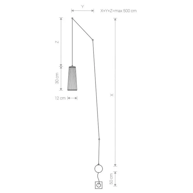 Hängelampe Dover mit 5m Kabel Schwarz
