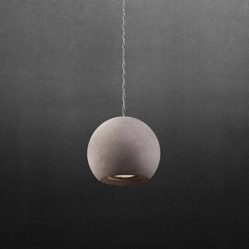 Geo Beton-Pendelleuchte Ø 12,5cm Kugelform GU10