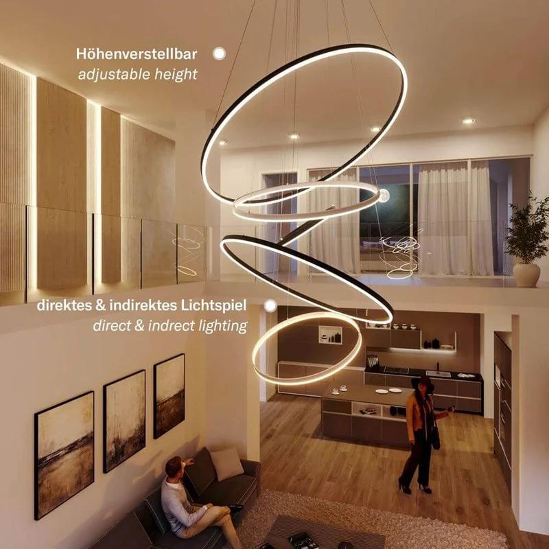 s.luce LED Ring Pendelleuchte rund Direkt oder Indirekt