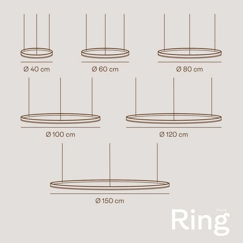 s.luce LED Ring Pendelleuchte rund Direkt oder Indirekt