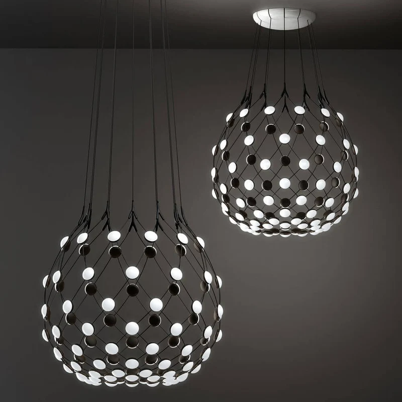 Luceplan LED Hängelampe Mesh Ø 80cm, max. 300cm