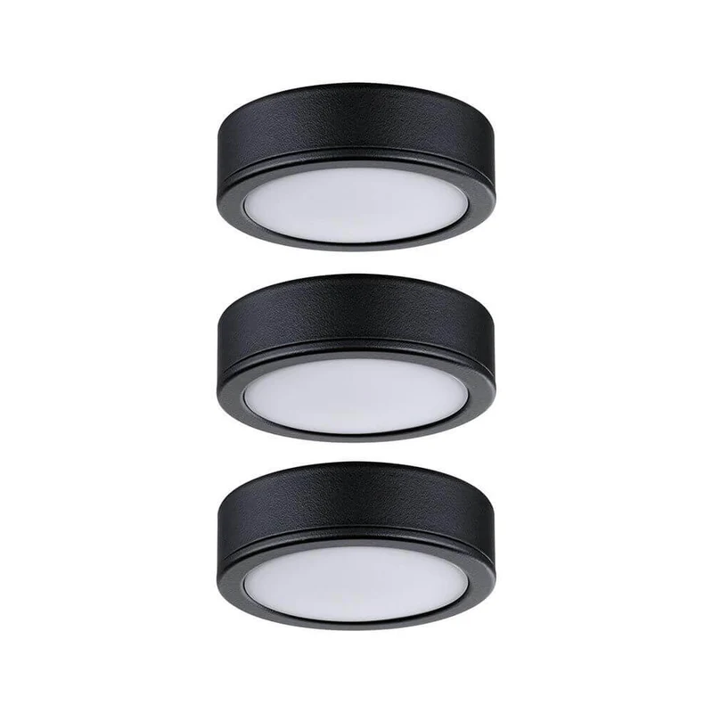 LED Unterschrankleuchte Pukk Rund 6,5cm Schwarz
