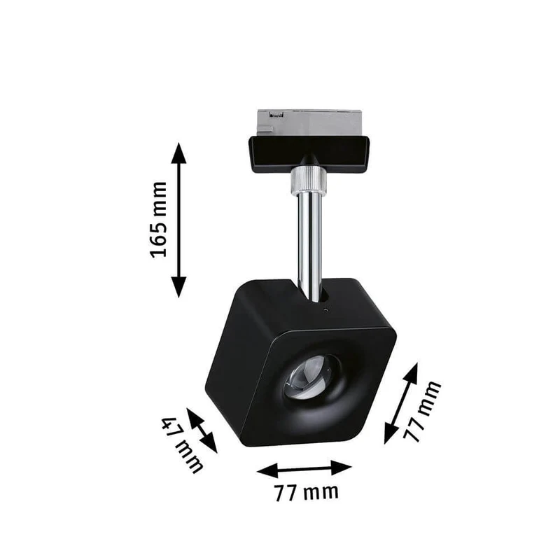 U-Rail LED Schienenspot Cube Spot Schwarz-Matt Dimmbar