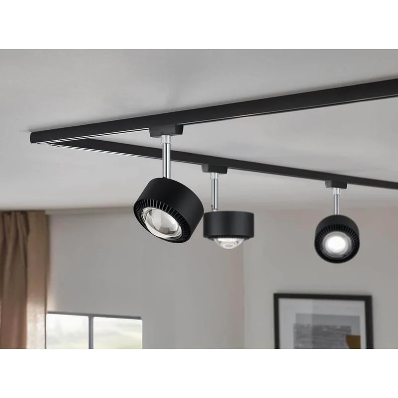 U-Rail LED Schienenspot Aldan Einzelspot Dimmbar Schwarz-Matt, Chrom