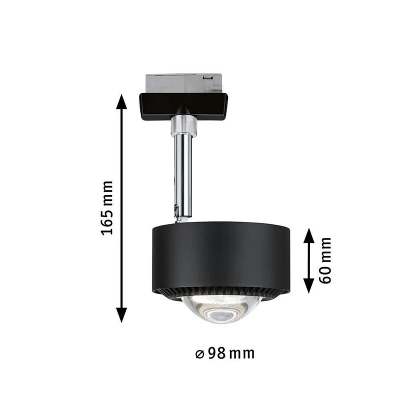 U-Rail LED Schienenspot Aldan Einzelspot Dimmbar Schwarz-Matt, Chrom