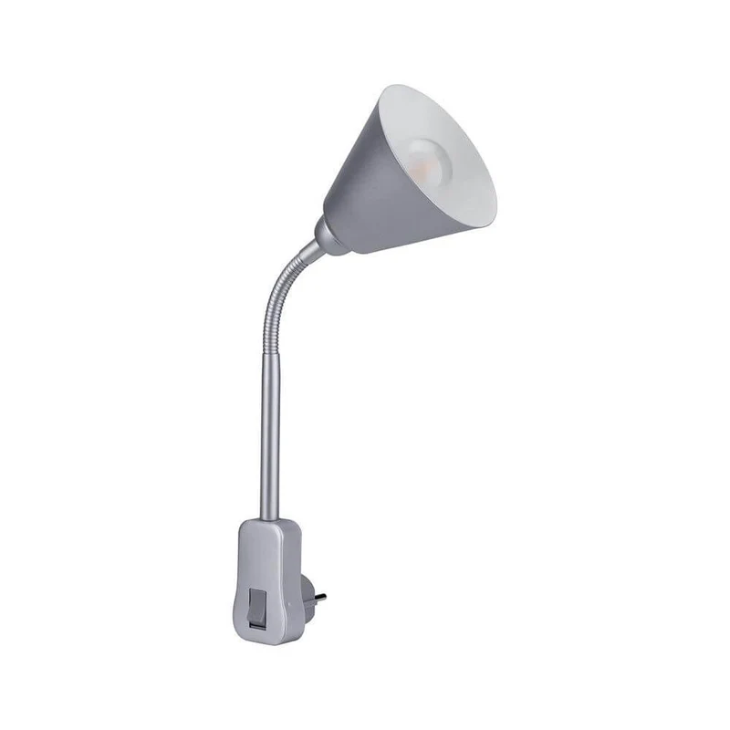 Steckerleuchte Junus Flexarm Grau