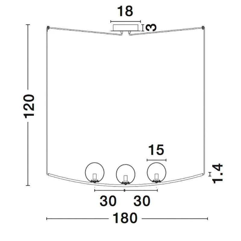 Vitton Hängelampe 3-flammig Messing, Weiß