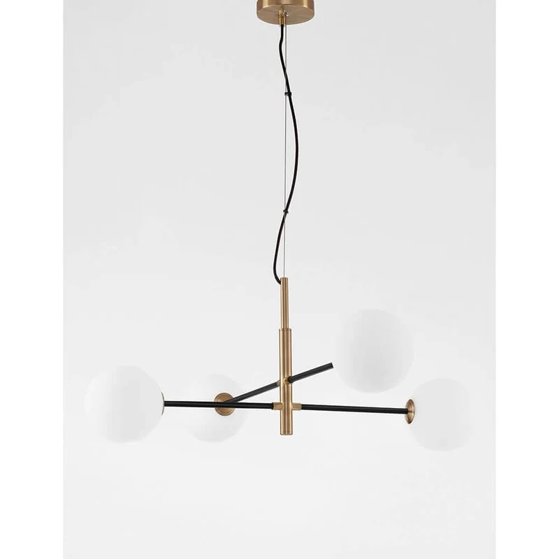 Vitra Hängelampe 4-flammig Metall, Opal Weiß
