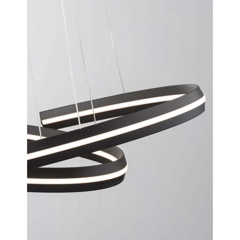 Torrente LED Hängeleuchte 2-Ringe Metall, Acryl