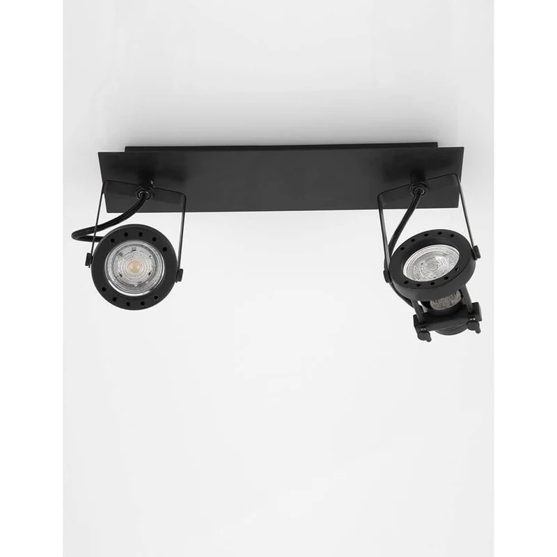 Salva Metall Deckenspot 2-flammig Schwarz