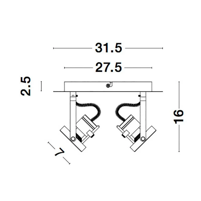 Salva Metall Deckenspot 2-flammig Schwarz