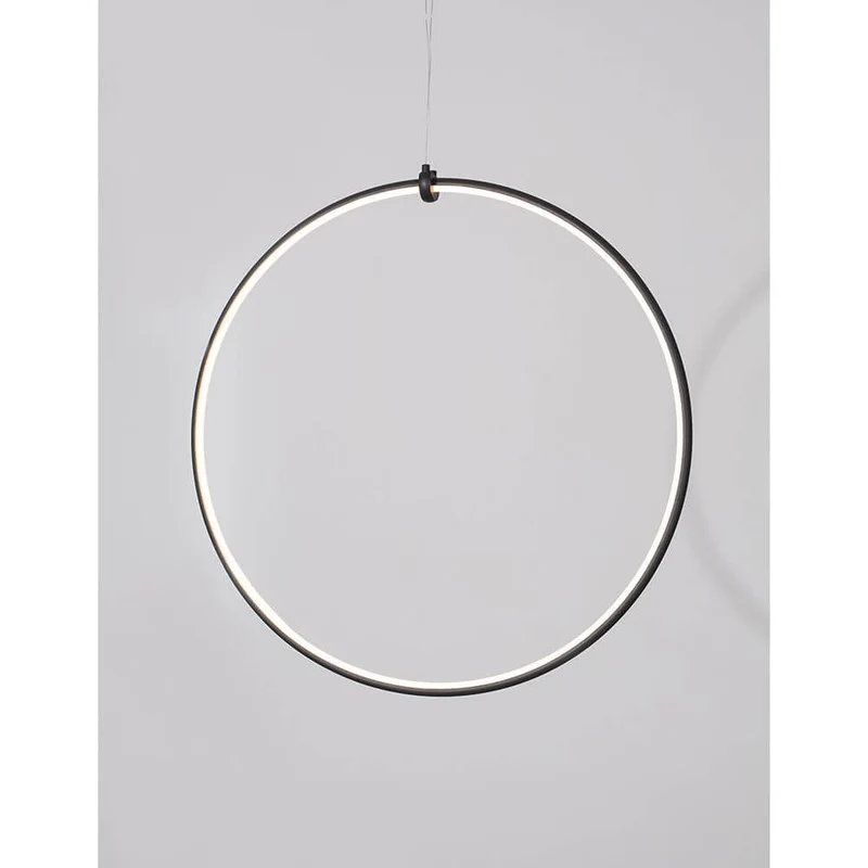 Ring LED Hängelampe Metall Schwarz