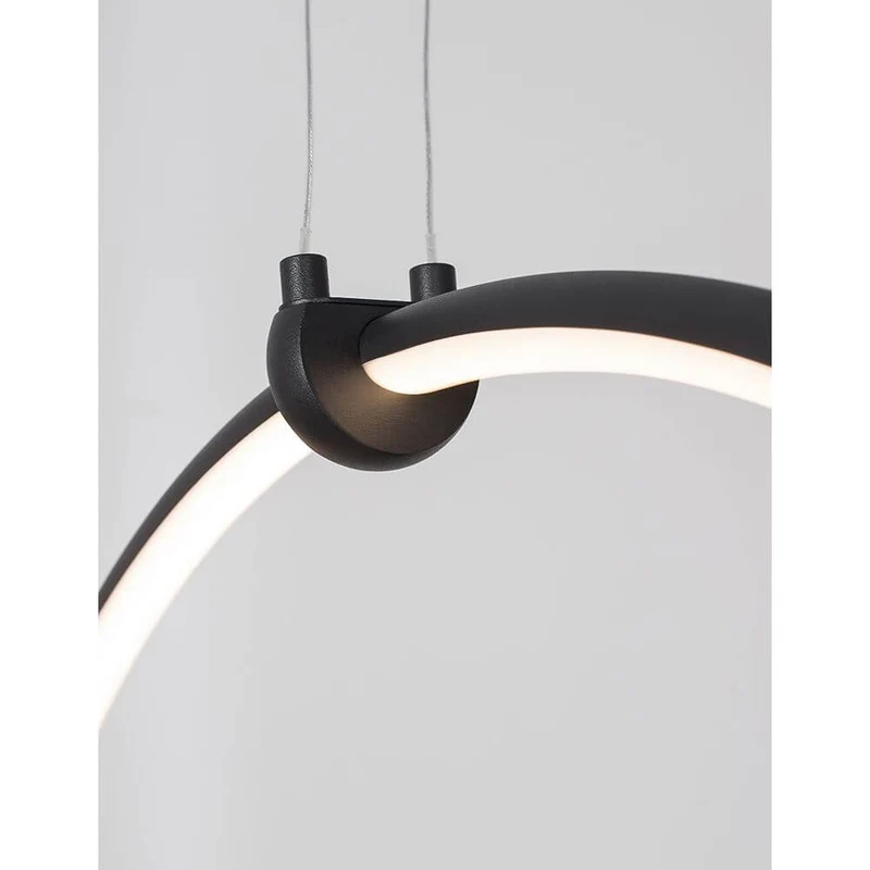 Ring LED Hängelampe Metall Schwarz