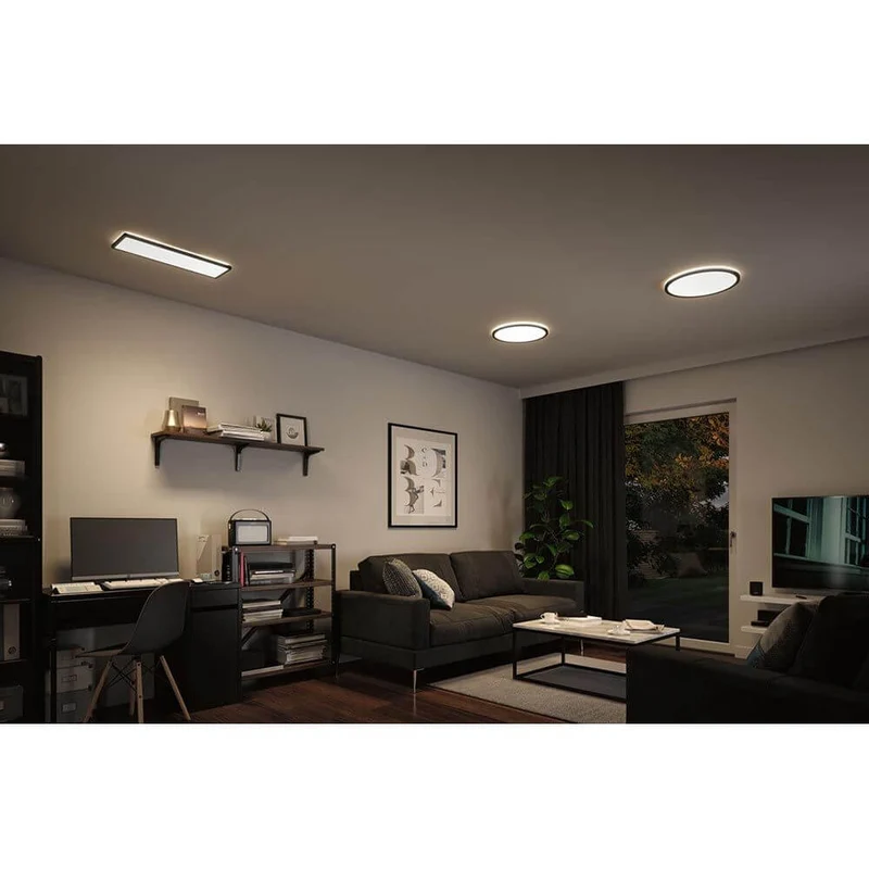 LED Panel Atria Shine Eckig Schwarz mit Stufen-Dimmer