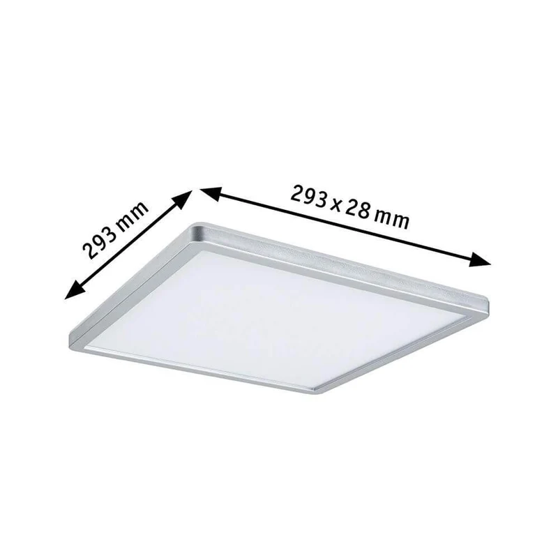 LED Panel Atria Shine Eckig Chrom-Matt 29 x 29cm