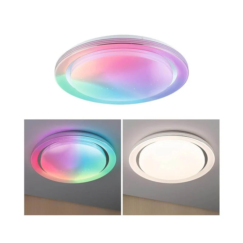 LED Deckenleuchte Rainbow CCT Dimmbar Chrom, Weiß